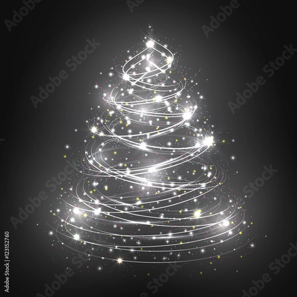 Fototapeta Abstract white christmas tree