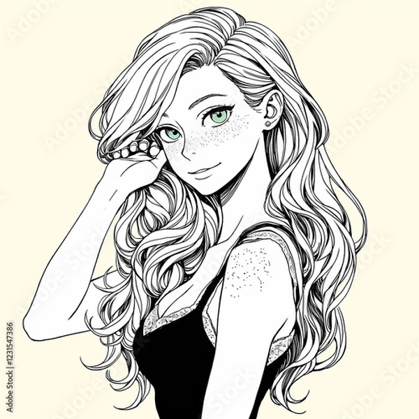 Fototapeta The face of a beautiful girl that attracts attention