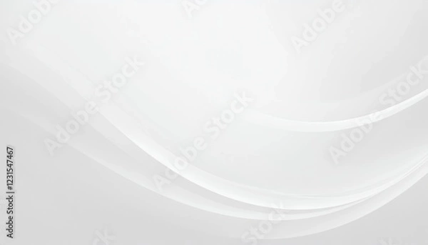 Fototapeta 純白の流線　洗練されたミニマルデザイン