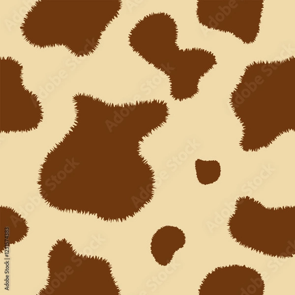 Obraz Texture spot, fluffy skin black white cow. Trendy animalistic seamless pattern for fashion, packaging, fabric and more.