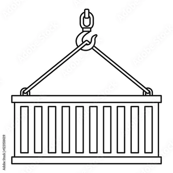 Fototapeta Crane icon. Outline illustration of crane vector icon for web.