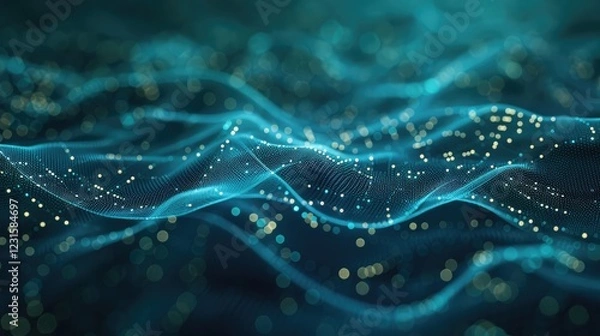 Fototapeta big data visualization abstract digital particles cyber network background