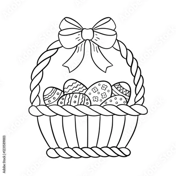 Fototapeta Easter basket with eggs.