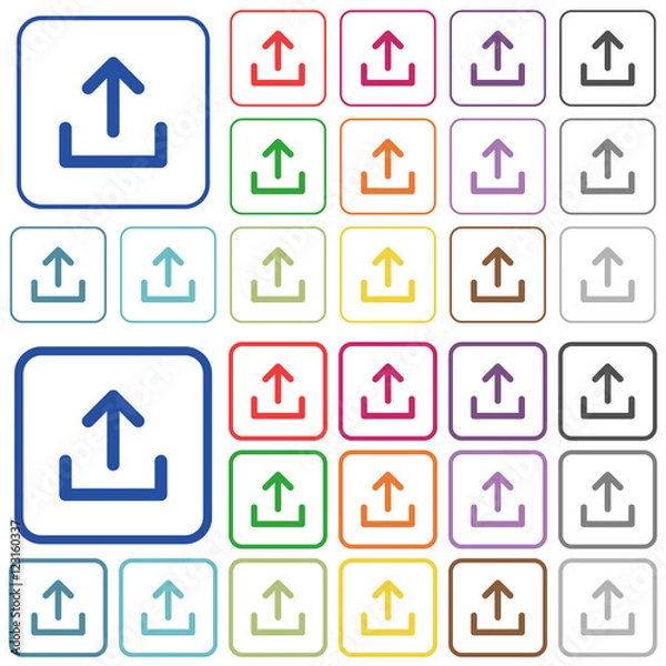 Fototapeta Upload color outlined flat icons