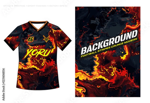 Fototapeta fire marble flame volcano sublimation jersey design background vector abstract sport grunge pattern