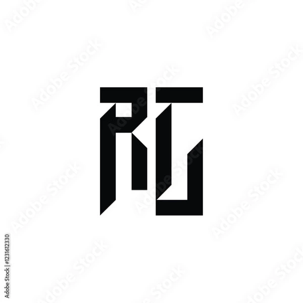 Obraz RC monogram logo design letter text name symbol monochrome logotype alphabet character simple logo