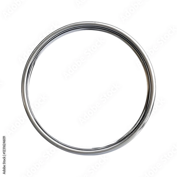 Fototapeta Modern Round Bathroom Mirror with Metallic Frame Isolated on Transparent Background