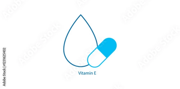 Fototapeta Vitamin E: Vector Icon for Skin and Immune Support