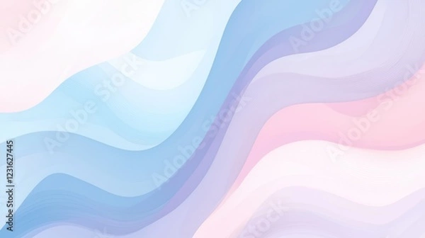 Fototapeta Serene Pastel Waves: An Abstract Digital Artwork