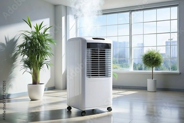 Fototapeta Portable Air Conditioner: Cool, Refreshing Steam Mist for Instant Comfort