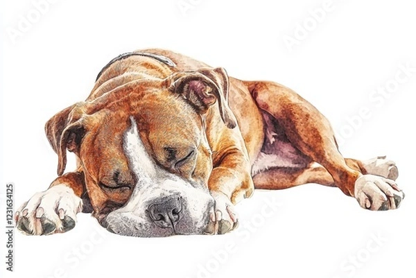 Obraz A peaceful dog resting peacefully, showcasing its relaxed nature and gentle spirit. Ideal for animal lovers and pet enthusiasts.