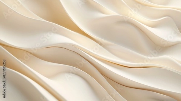 Fototapeta Abstract Cream Waves: A Serene Study in Texture and Light