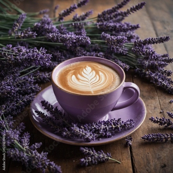 Obraz Gorgeous lavender latte with purple tones