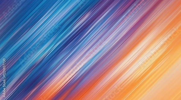Fototapeta Abstract Diagonal Gradient: A captivating abstract background featuring a vibrant diagonal gradient in a palette of blue, purple, and orange, evokes a sense of speed, movement, and energy.  