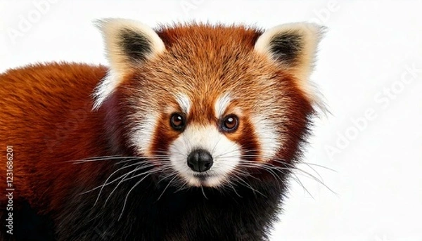 Fototapeta Young Red panda or Shining cat, Ailurus fulgens, 7 months old, in front