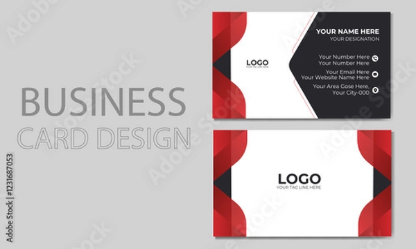 Obraz Modern and minimal individual Business card template. Luxury Visiting card  design template with Elegant business card design.