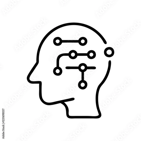 Fototapeta Flat AI Icon Design for Artificial Intelligence and Machine Learning Applications