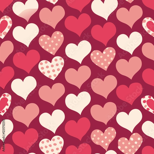 Obraz Valentine’s Day Pattern Seamless Romantic Vector Background Design