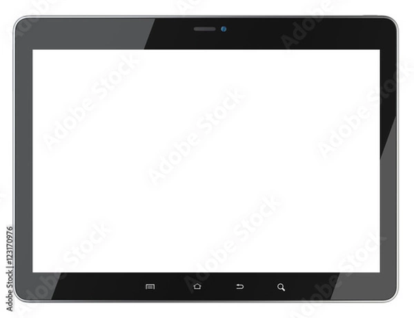 Obraz Czarny tablet z widokiem z przodu pusty ekran.