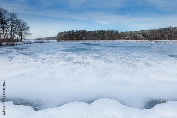 Obraz Weiher See Eis Eisdecke Schnee