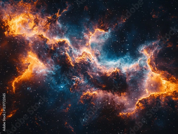 Fototapeta Ultra-detailed satellite view showcasing dark matter distribution and gravitational lensing effects in the vast expanse of the universe