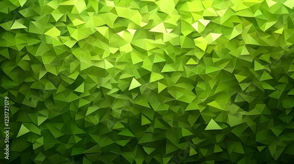 Fototapeta 3D Abstract Background Green Triangles Texture Design