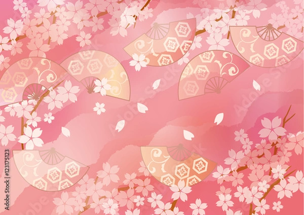 Fototapeta 桜ファン ピンク 柄