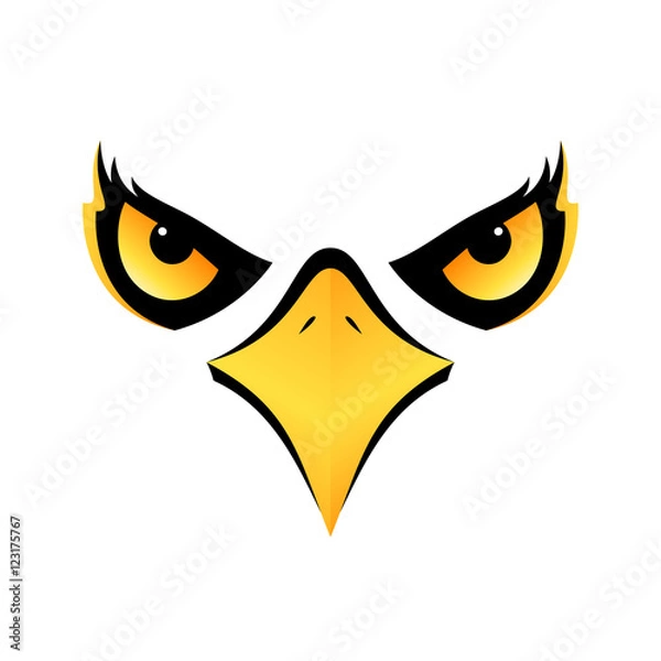 Fototapeta eagle head on white background vector icon eps10