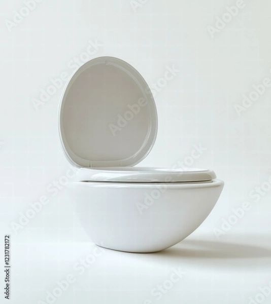 Fototapeta A toilet is shown with the lid open, revealing a white bowl