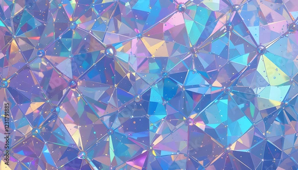 Fototapeta Abstract iridescent geometric pattern with vibrant colors