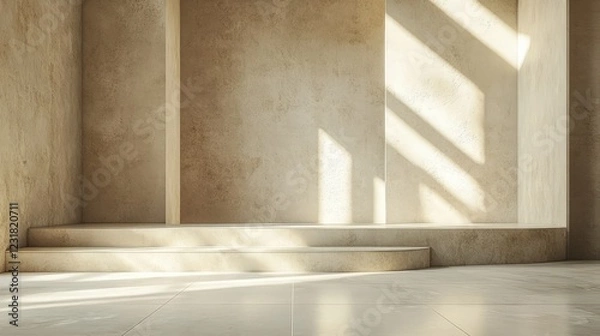 Obraz Close-up of a minimalist podium with simple lines and smooth textures, perfect for a modern product display 