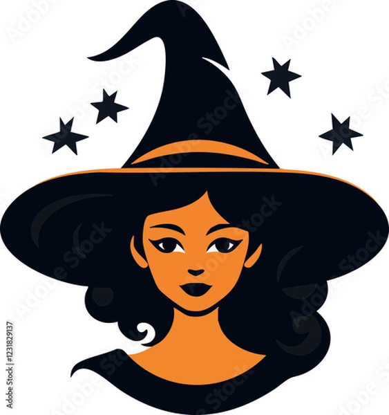 Obraz Simple halloween witch icon illustration vector. 