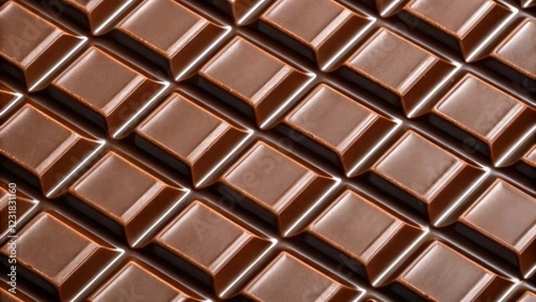 Fototapeta Top View of a Chocoloate Bar Pattern Wallpaper Background