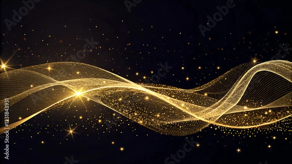 Fototapeta gold dust glitter sparkle wave background