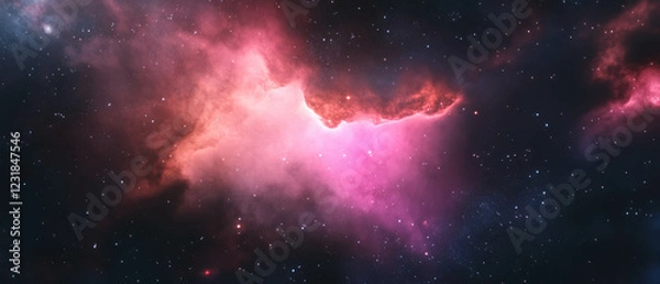 Fototapeta Overlay texture of enhanced cosmic dust with radiant colors and clear central area