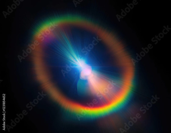 Fototapeta prism light leak texture for photo overlay and effect. lens flare in abstract background