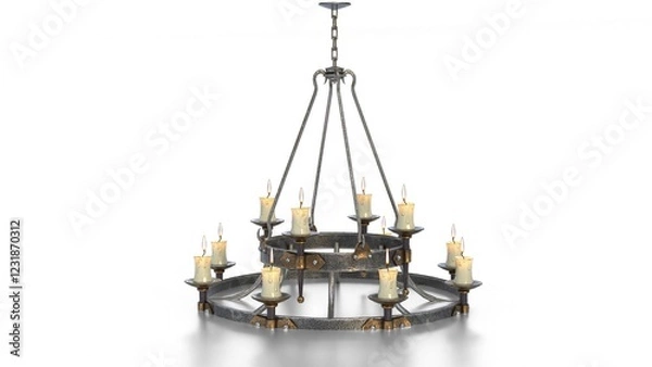 Obraz medieval chandelier on white background