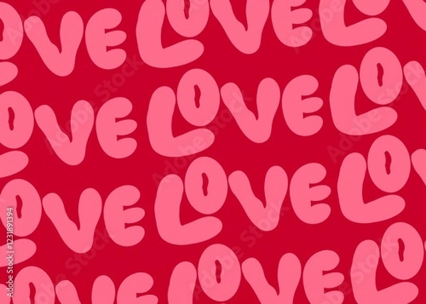 Fototapeta Social media banner for Valentines Day with Love is all you need lettering. Empty space for text. Happy Valentines day sale header or voucher template with hearts.