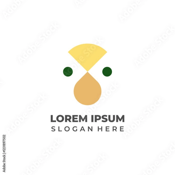 Fototapeta Dynamic Abstract Chicken Face Logo for Artistic Branding