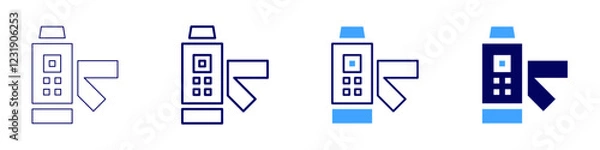 Fototapeta Turnstiles icon in 4 different styles. Thin Line, Line, Bold, and Bold Line. Duotone style. Editable stroke