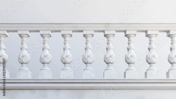 Fototapeta Set of architectural element – balustrade, isolated on white, vector