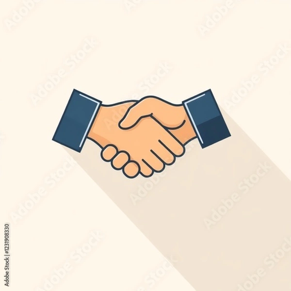 Fototapeta handshake between two businessmen on solid background