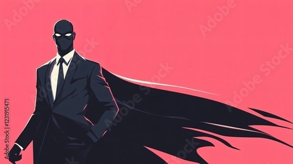 Fototapeta Professional Superhero Businessman Flat Vector Illustration for Business Concepts and Website Designs