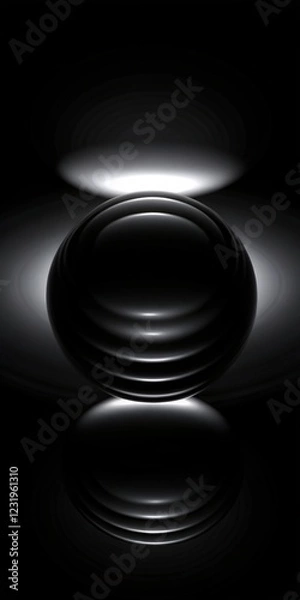 Obraz abstract black sphere on dark background