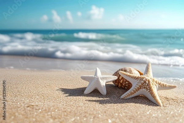 Obraz starfish on the beach , Generative AI	