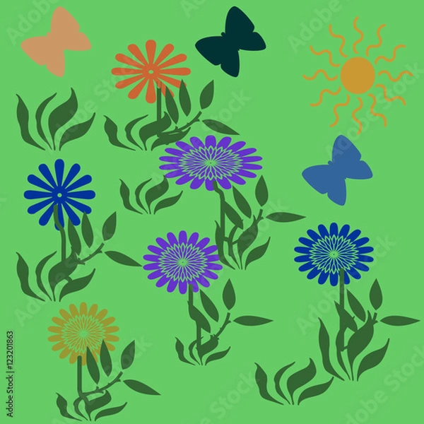 Fototapeta Green blue abstract