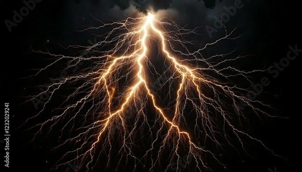 Fototapeta 黒背景　雷