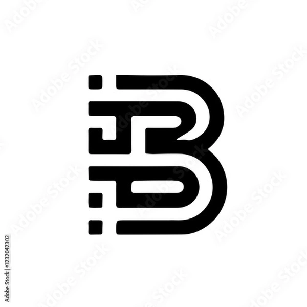Obraz black and white icons "B"