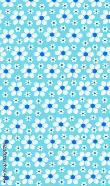 Obraz Blooming midsummer meadow seamless pattern. Plant background for fashion, wallpapers, print. A lot of different flowers on the field. Liberty style