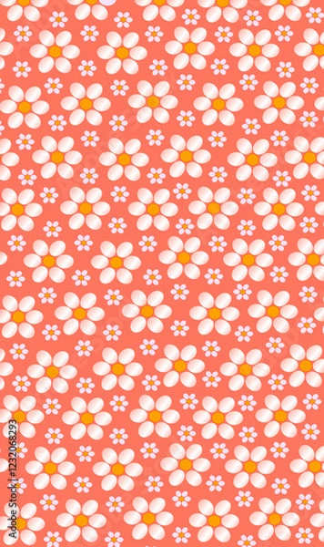 Obraz Blooming midsummer meadow seamless pattern. Plant background for fashion, wallpapers, print. A lot of different flowers on the field. Liberty style . 